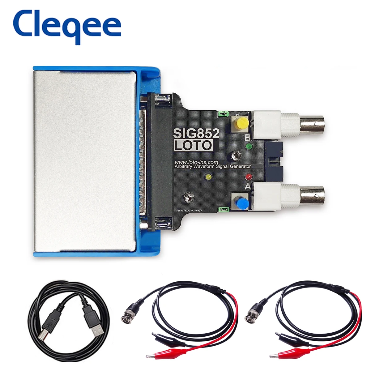 Cleqee SIG852 Signal Generator 30K Bandwidth USB  Arbitrary Waveform Generator/AWG Function Meter 2-Channel 70K Sampling Rate