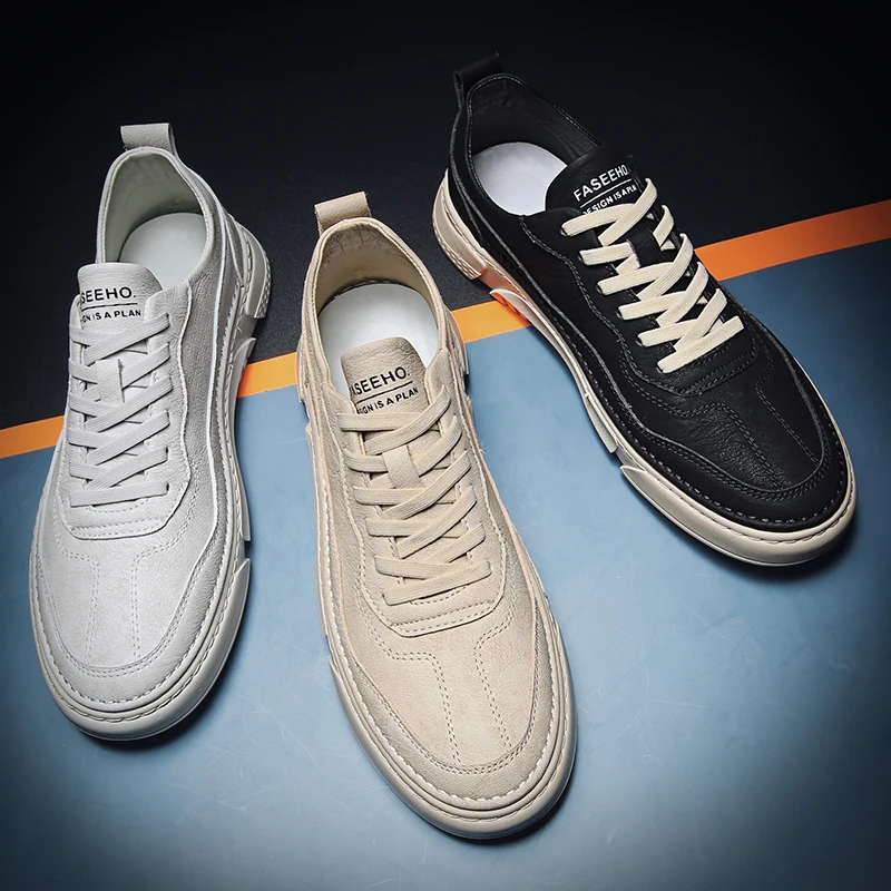 

Men's Casual Shoes Leisure Leather Shoes For Male Adult Lace-up Comfortable Mens Shoes fashion Sneakers Zapatillas Hombre