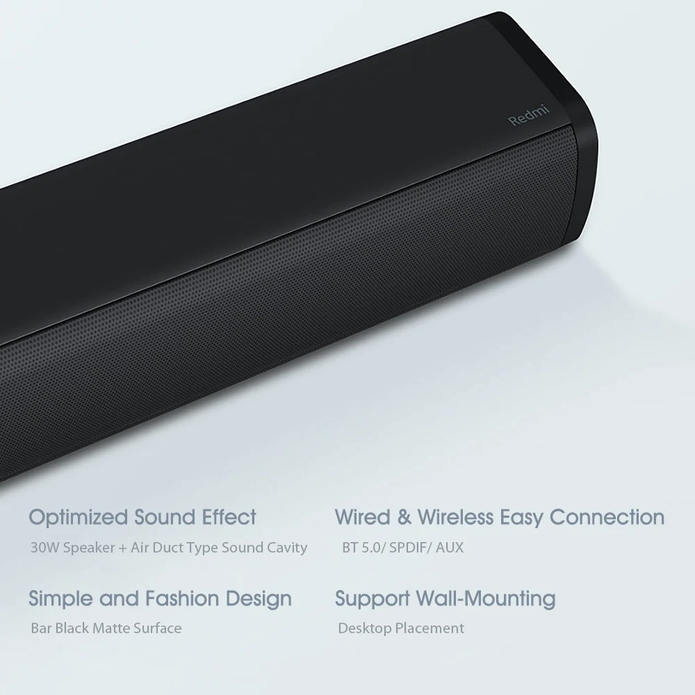 Redmi TV Speaker BT Stereo Soundbar Aux 3.5mm Wired BT5.0 Wireless Audio Home Theater Wall-Mounting 30W MDZ-34-DA | Электроника