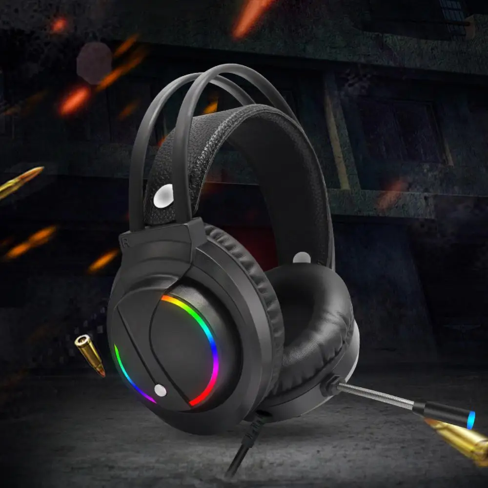 Удобная компьютерная Проводная игровая гарнитура K1 с микрофоном для PS4 ПК