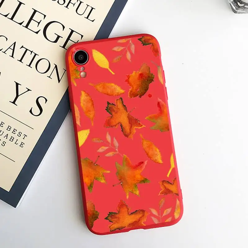 

Pumpkin happy Fallen leaves Phone Case Candy Color for iPhone 6 7 8 11 12 s mini pro X XS XR MAX Plus