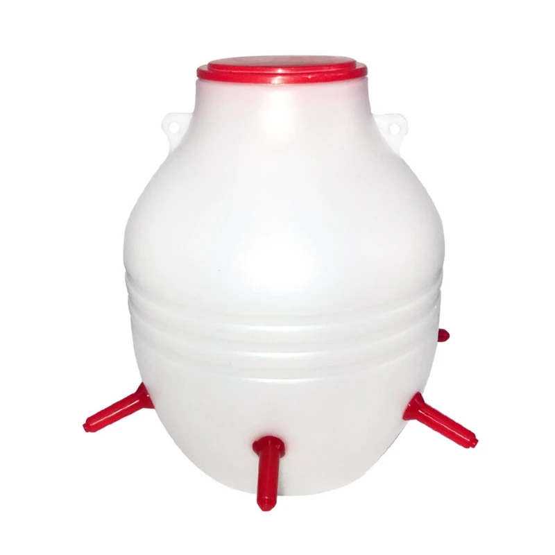 

Lamb Feeder Bucket Plastic 6 Silicone Nipples 8L Capacity Lamb Milk Feed Bottle Sheep Milk Feeding Bucket for Livestock