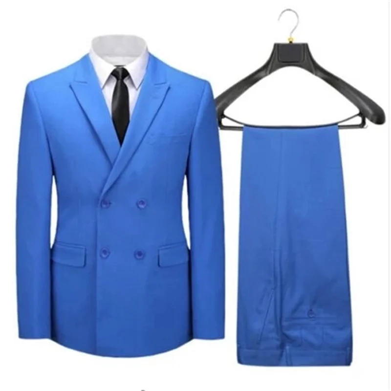 

2021 высококачественный двубортный мужской блейзер с острым лацканом из 3 предметов по индивидуальному заказу (пиджак + брюки + галстук)