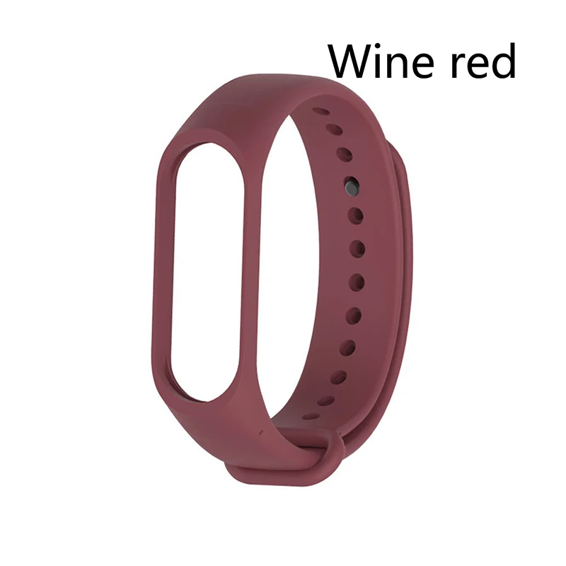 Силиконовый ремешок для Xiaomi mi Band 3 4 ремешок для спортивных часов часы умный Браслет сменный ремешок для mi Band 3 умный Браслет - Цвет: Wine Red