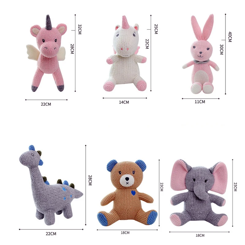 1 шт. детская погремушка Amigurumi Мягкие плюшевые игрушки вязанный Единорог ручная