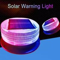 solar warning light red blue alternating sensitive strobe flash 6 led safety lamp magnetic mounted outdoor for car vehicle night