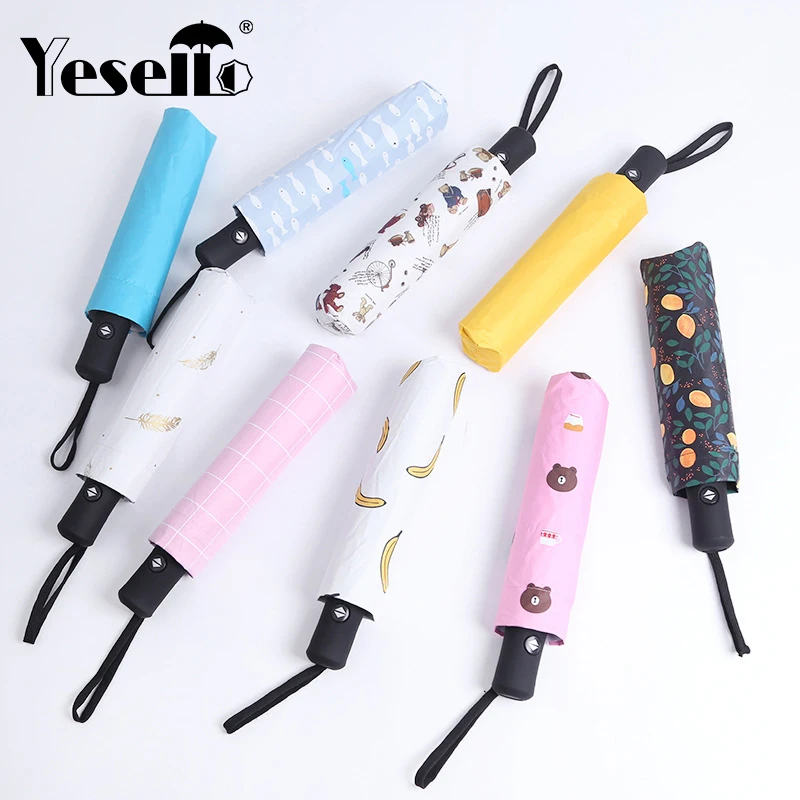 Автоматический ветрозащитный складной зонтик от дождя для женщин