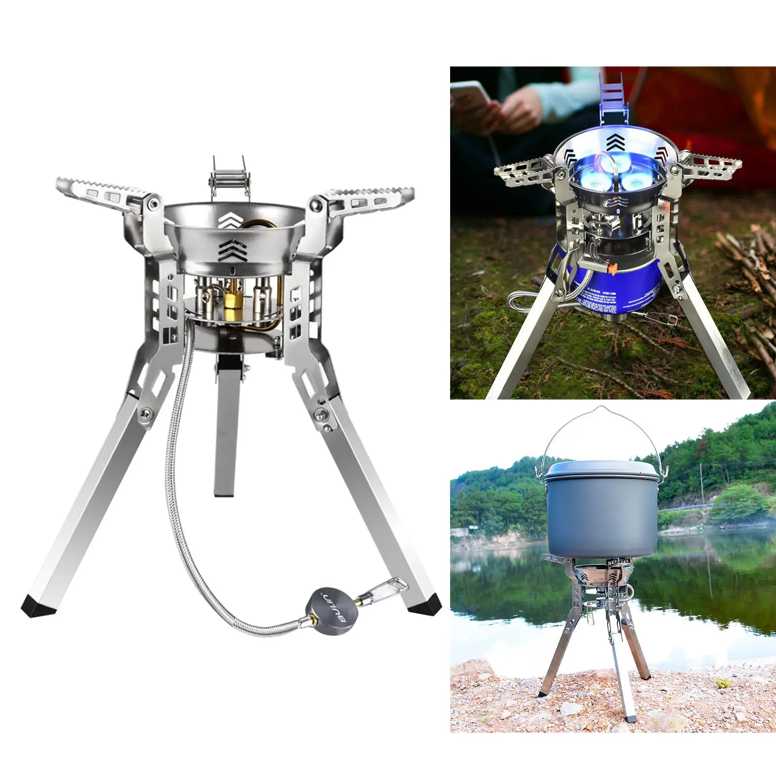 

Windproof Outdoor Gas Burner Camping Stove Foldable Gas Burner for Outdoor Camping Cooking Hiking Backpacking Cooker 6800W