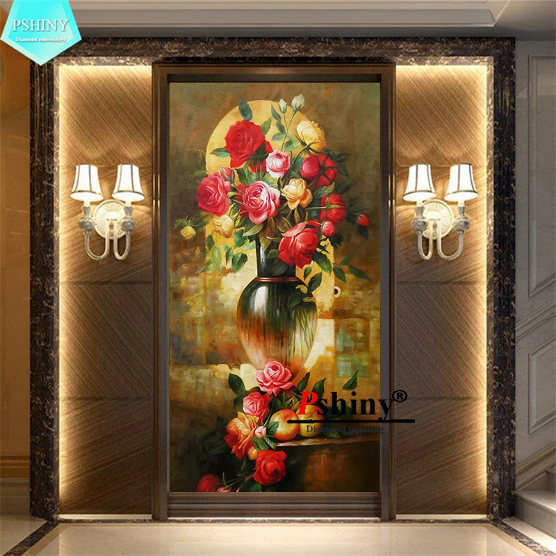 Набор для алмазной вышивки PSHINY квадратные картины Стразы с изображением красных