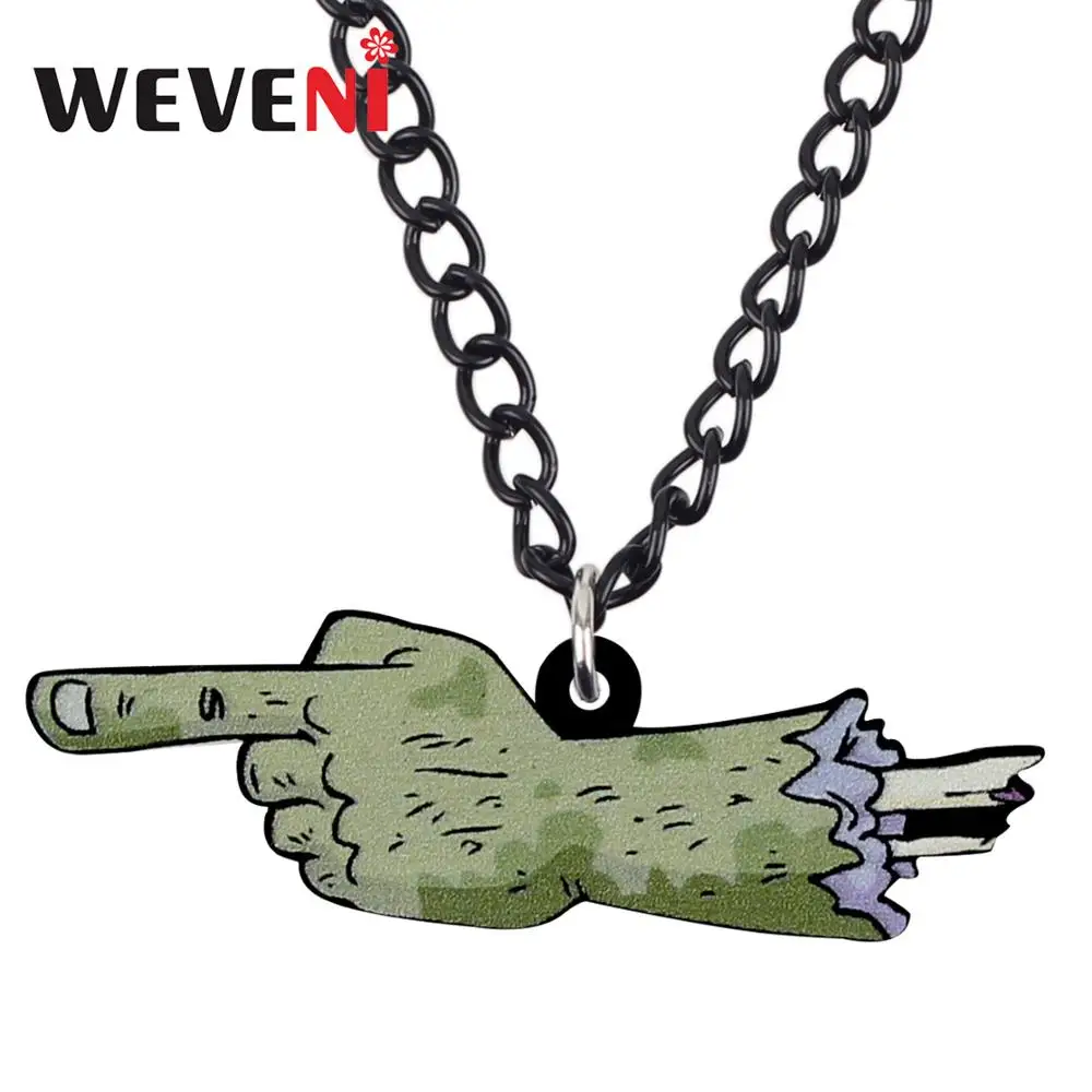 Акриловое ожерелье WEVENI с пальцами зомби на Хэллоуин длинное колье праздничное