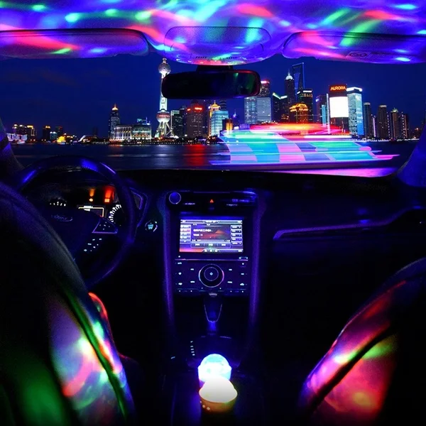 Многоцветный USB Led автомобильный комплект для внутреннего освещения атмосферный