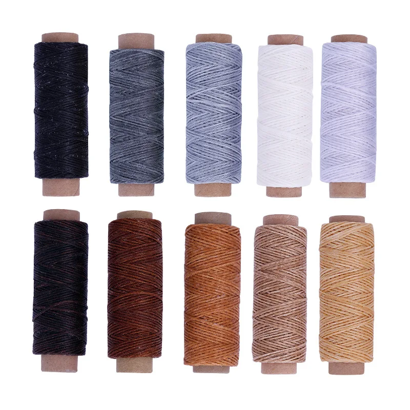 

Leather Waxed Thread Cord 10pcs 150D 50M DIY Hand Polyester Stitching Thread Multicolor For DIY Handicraft Sewing Tools
