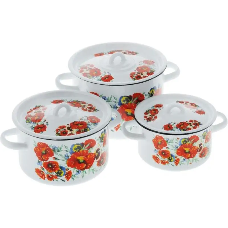 Набор посуды СтальЭмаль Маки мечта|Наборы посуды| |