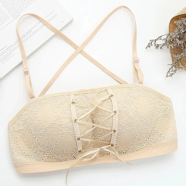 

Sexy Women Underwear Lingerie Strapless Bra Wedding Dress Push Up Lace Invisible Bra Brassiere Backless Non-Slip With Drawstring