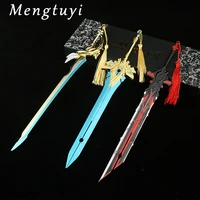 22cm game genshin impact sword anime figure weapon hutao klee zhongli diluc xiao alloy model toys keychain collection for gift