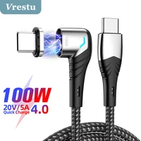 pd 100w 20v 5a mobile phone cable usb type c cabo qc4 0 3 0 fast charging for xiaomi samsung oneplus usbc magnetic cord led wire