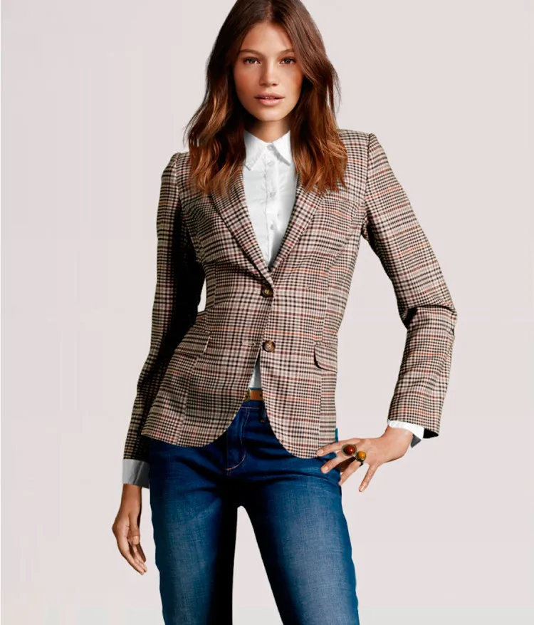 Британский Стиль Женский блейзер и костюмы Тонкий классический дикий маленький