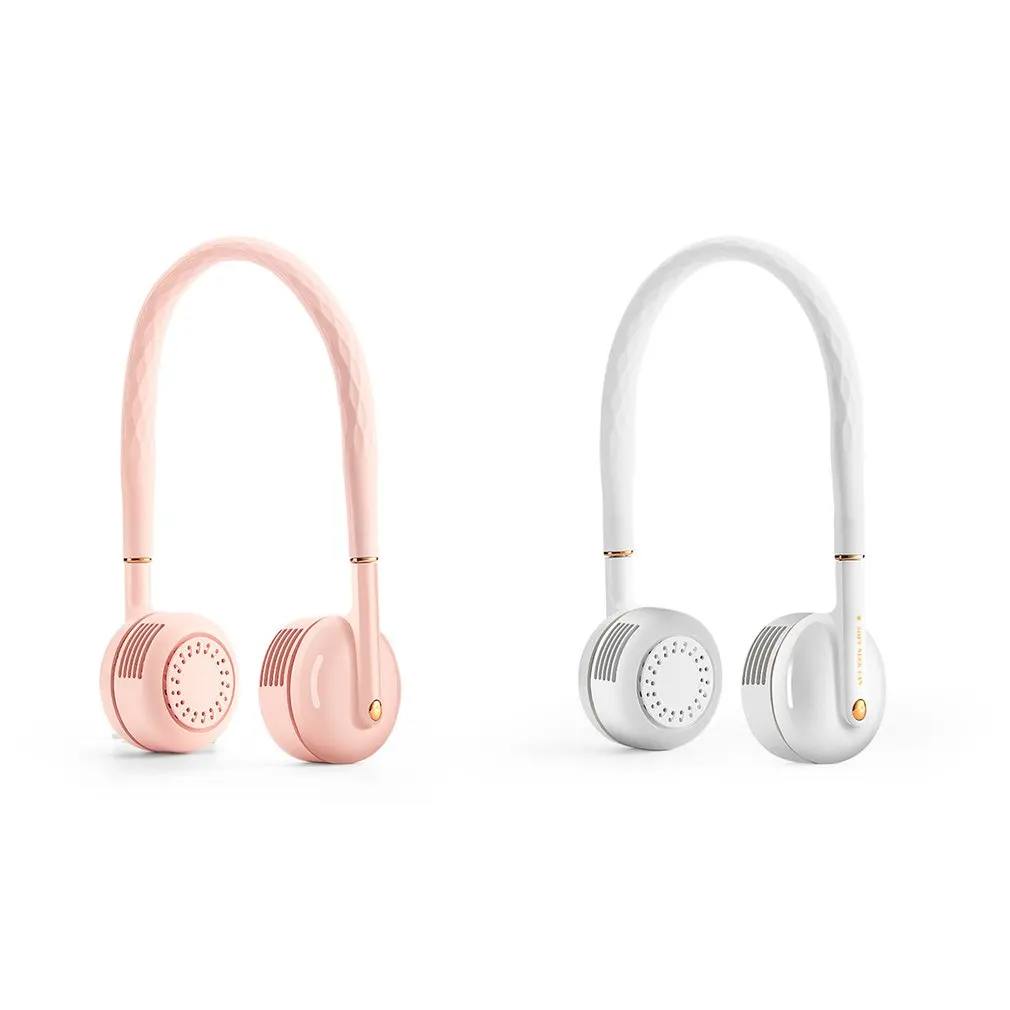

Portable Leafless Hanging Dual Cooling Neck Fan USB Charging Outdoor Sports Flexible Neckband Mini Air Cooler Conditioner