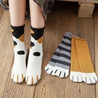 Женские носки из хлопка, с мультяшным рисунком в виде кошачьей лапы, забавные, стильные, рождественский подарок, 2021