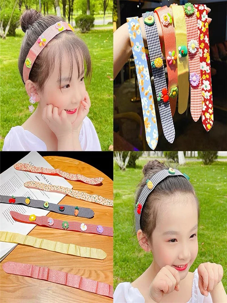 

Girls Sweet Headband Fruit Animal Print Children Styling Headband Stickers Broken Hair Cartoon Hairband Headdress