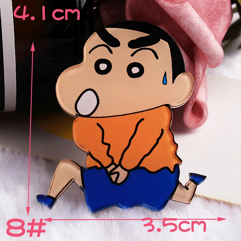 1 шт. Crayon Shin-chan мультфильм демон значки на одежду акриловые значки Kawaii значки на рюкзак булавка брошь значок Y13
