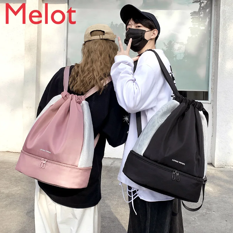 저렴한 휴대용 건조 습식 분리 방수 스포츠 장비 배낭 여성용, 비치 스토리지, 수영 가방