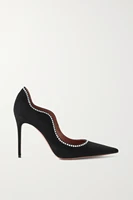 womens shoes romy crystal embellished suede pumps crystals 105mm slim stiletto heels black