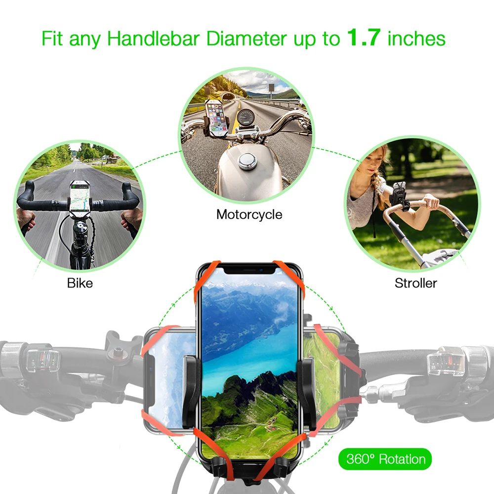 Mpow OD022 держатель для телефона на руль велосипеда нескользящий Универсальный