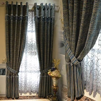 luxury european style thick shading solid color italian velvet curtains veil suitable for living room bedroom villa curtains