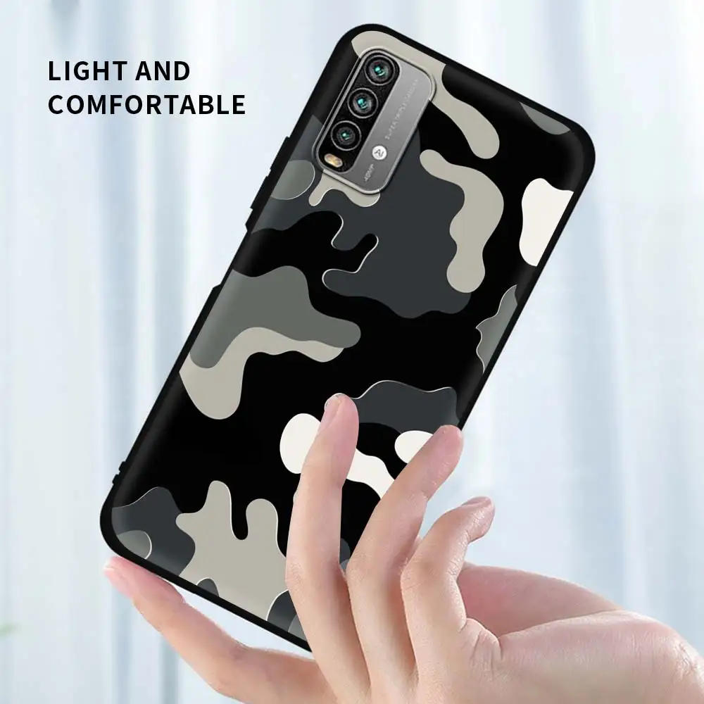 

Camouflage Color Case For Xiaomi Redmi Note 9S 9 8 8T 7 10 Pro Max 9T 9C 9A 8A K40 Pro Plus Black Silicone Phone Cover