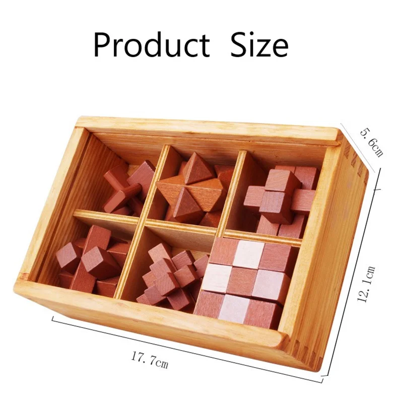 

Wooden Kong Ming Lock Game Toy For Children Adults Kids Brain Teaser Interlocking Burr Puzzles