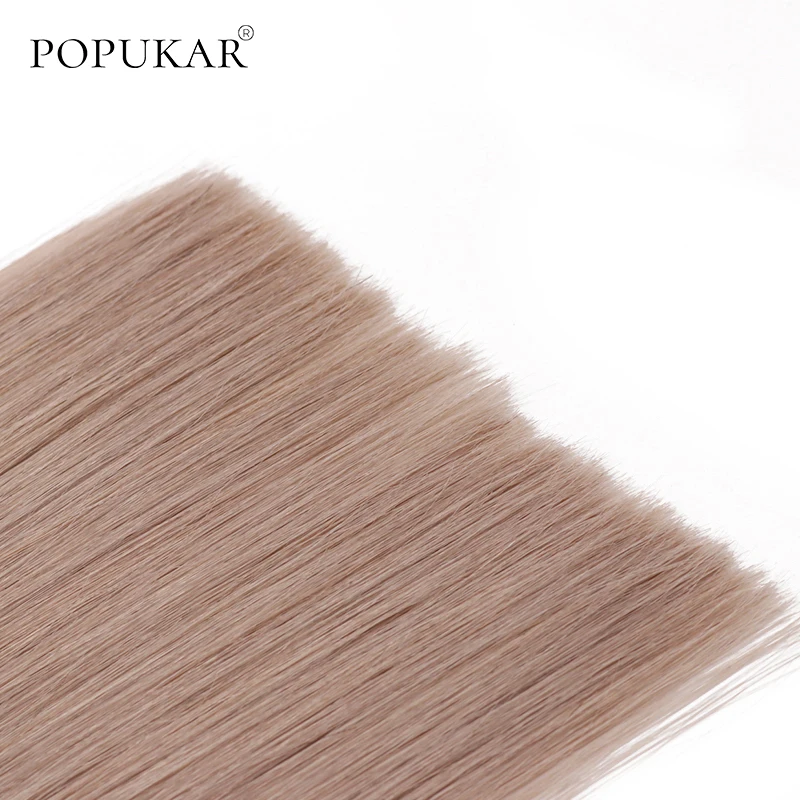 Popakku 100 г 18A # пепельный блонд необработанные бразильские натуральные
