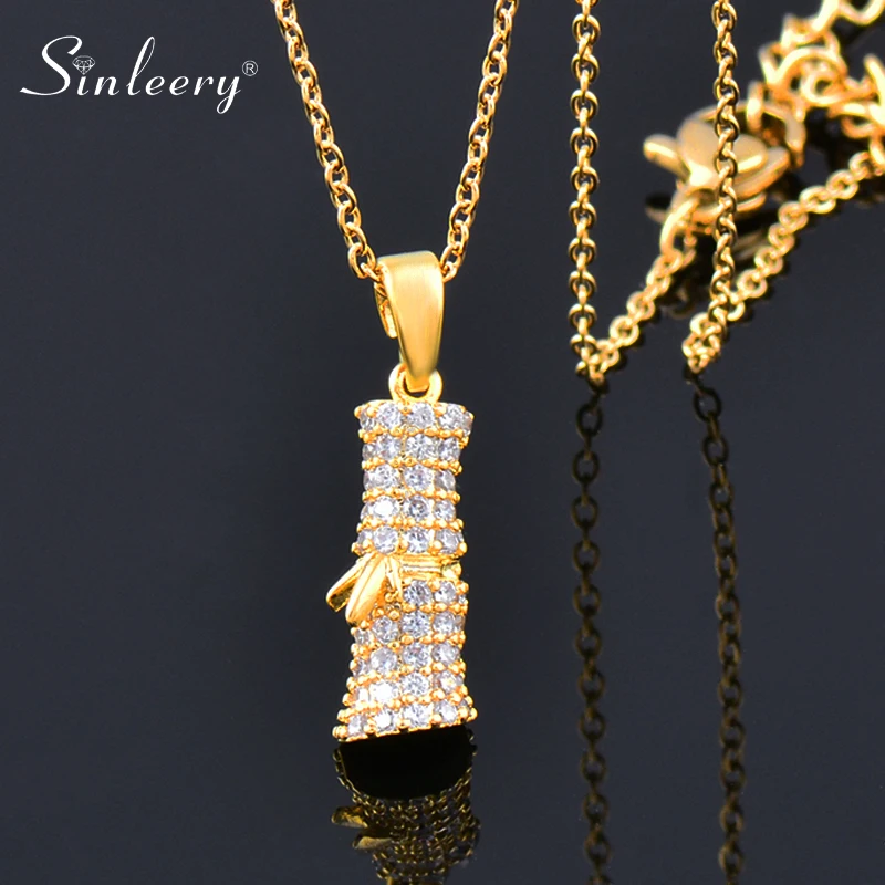 

SINLEERY Bamboo Pendants and necklaces Rose Gold Silver Color Neckalce For Women Fashion Jewelry wedding accessories XL812 SSP