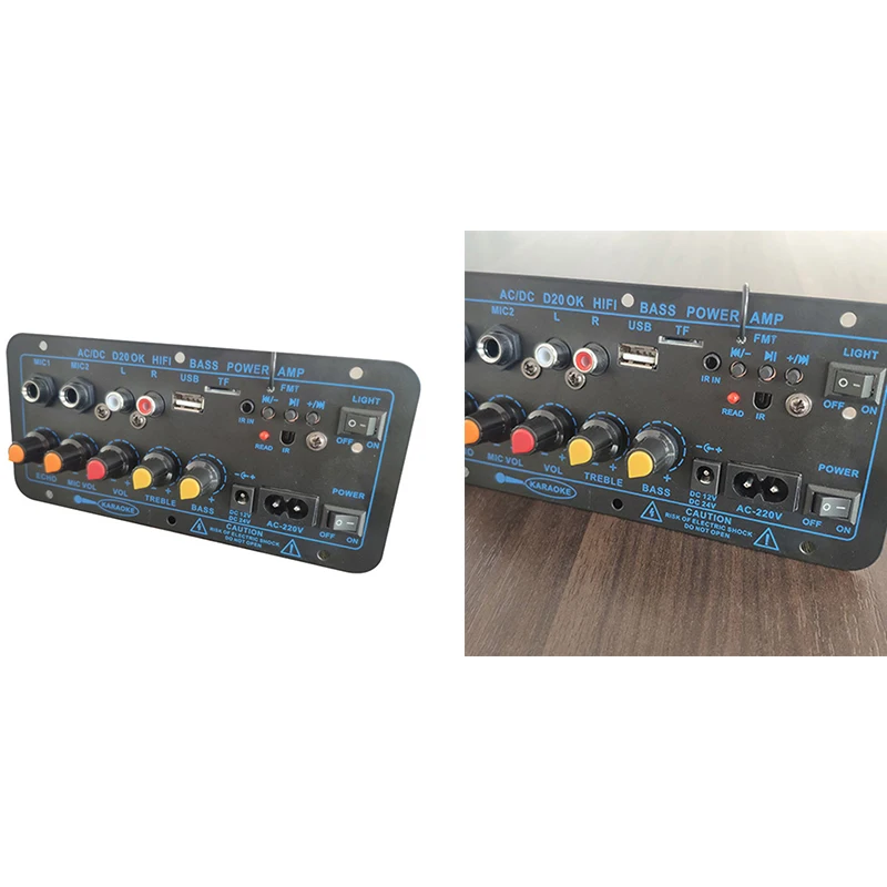 

200W Digital Bluetooth Stereo Amplifier Board Subwoofer Dual Microphone Karaoke Amplifiers for 8-12 Inch Speaker