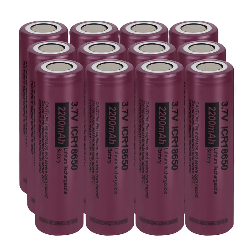 

12PCS PKCELL 18650 2200mah 3.7v lithium battery ICR 18650 li ion rechargeable batteries Flashlight batteries power