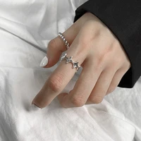new ins simple vintage star ring personality irregular adjustable twist winding rings for women girls fashion jewelry gift