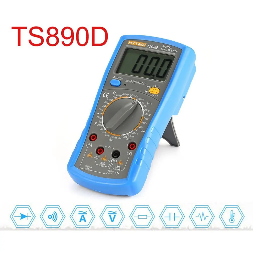 

Hyтакой TS890D с вольтметром постоянного и переменного тока, Быстро измеряет напряжение и сопротивление тока, емкость, температура