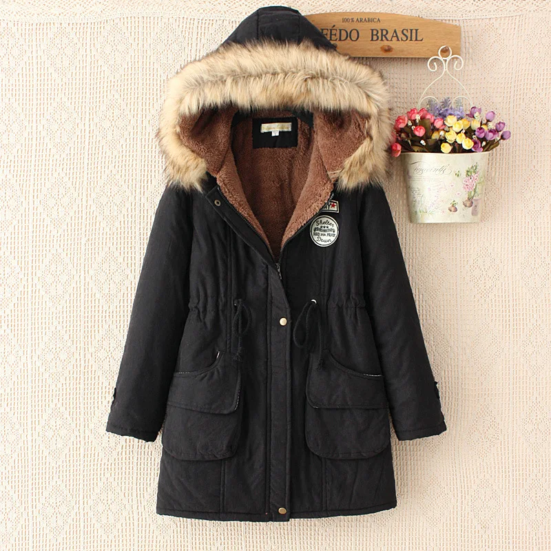 

2020 Cotton Thicken Coat Women Warm Winter Jacket Women Casual Parkas Fur Lining Hooded Mujer Coats Winter Women Clothing
