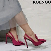 kolnoo new simple style ladies high heel pumps slingback real photo summer party prom dress shoes daily wear fashion court shoes