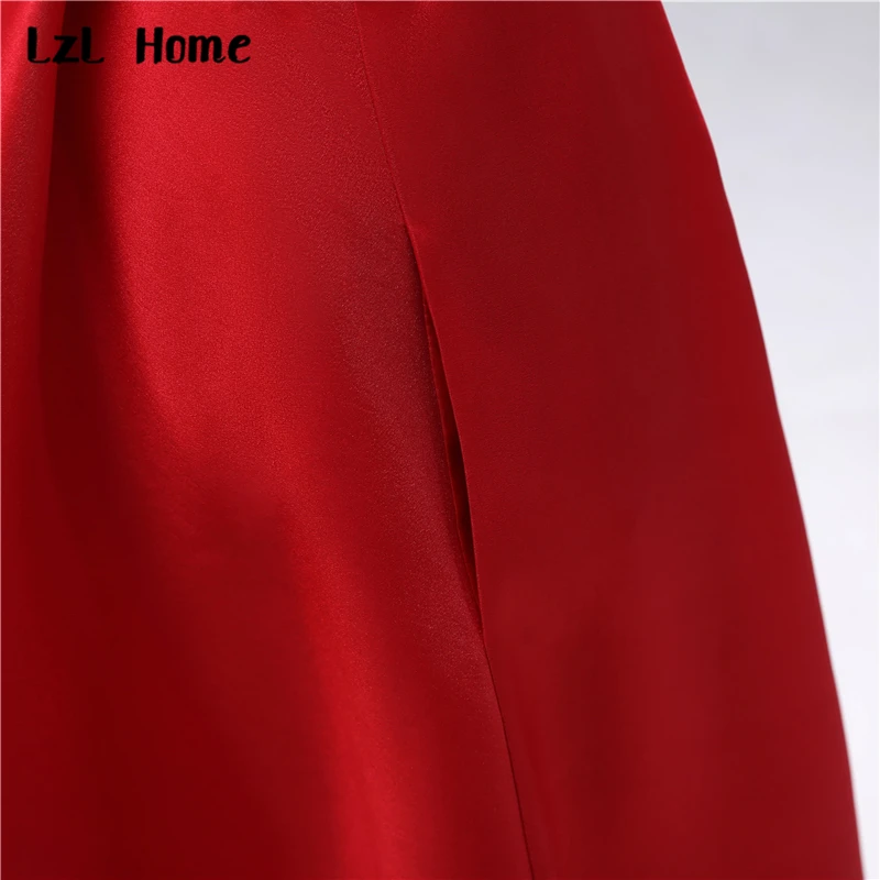 Женское короткое вечернее платье LzL красное коктейльное с лямкой на шее бальное