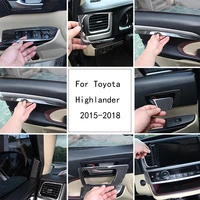 for toyota highlander 2015 18 soft carbon fiber car modeling center control panel glass lifting interior sticker car accessories