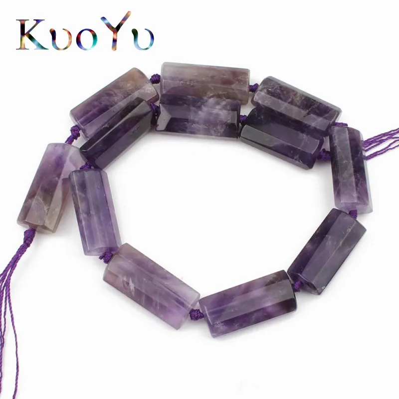 Amethysts 14x28 мм натуральный камень аметисты тигровый глаз Нефы каменные бусины прямоугольник Свободные Распорки бусины для самостоятельного изготовления ювелирных изделий кулон браслет - Цвет: Amethysts