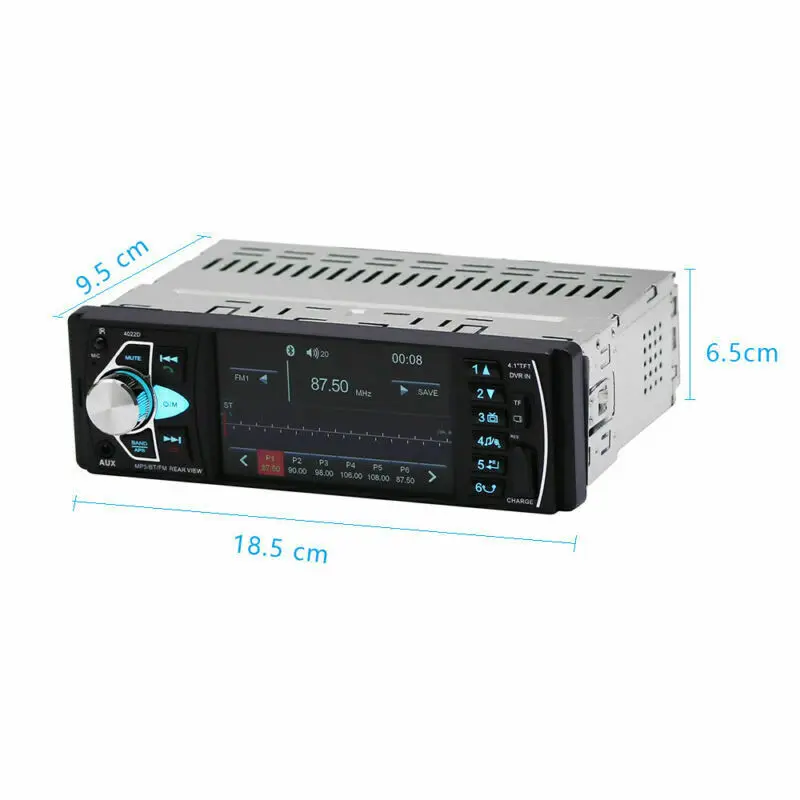 1din автомобильный стерео MP5 MP3-плеер 4 1 дюйма Bluetooth FM-радио USB AUX + камера |