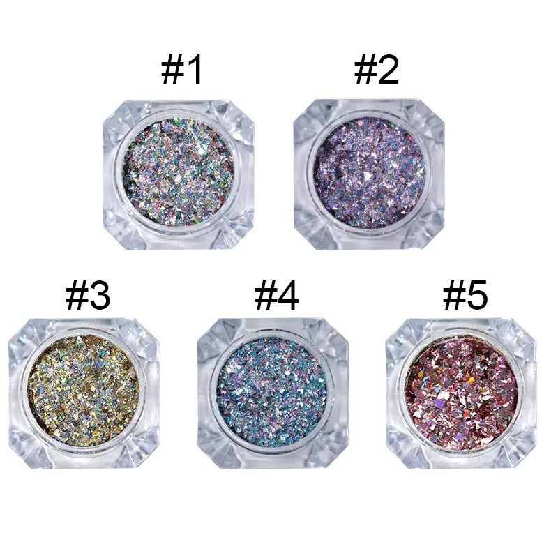 

1Box colorful Shiny Nail Glitter Powder Laser Sparkly Nail Art Chrome Pigment 3D DIY Nail Art Decoration