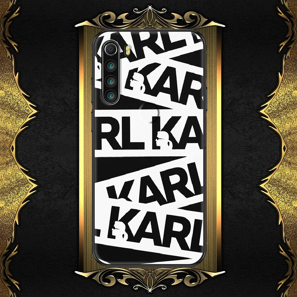 

Fashion Lagerfeld-compatible-Karl Phone case For Xiaomi Redmi Note 7 7A 8 8T 9 9A 9S 10 K30 Pro Ultra black silicone cover