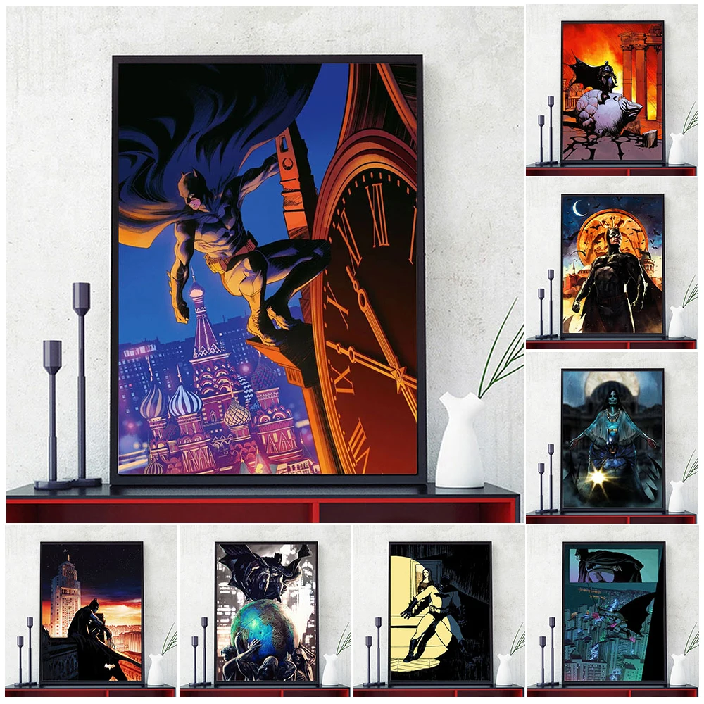 

Bat Hero Bruce Wayne Wall Art Canvas Painting Decoration Poster Gotham Hero Cartoon Art Poster And Prints For Home Room Decor