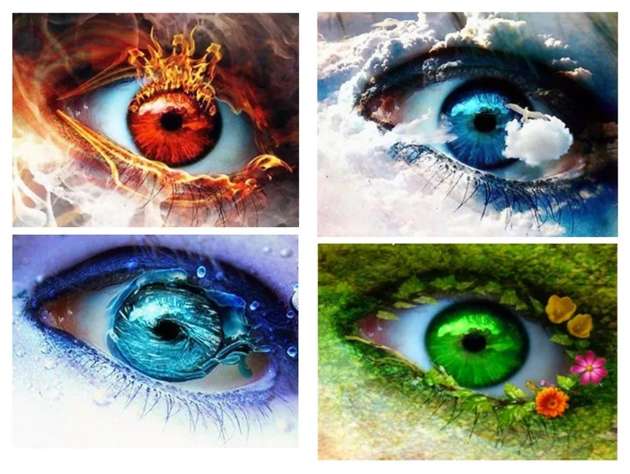 5D сделай сам круглая алмазная живопись цветной глаз пейзаж вышивка крестиком