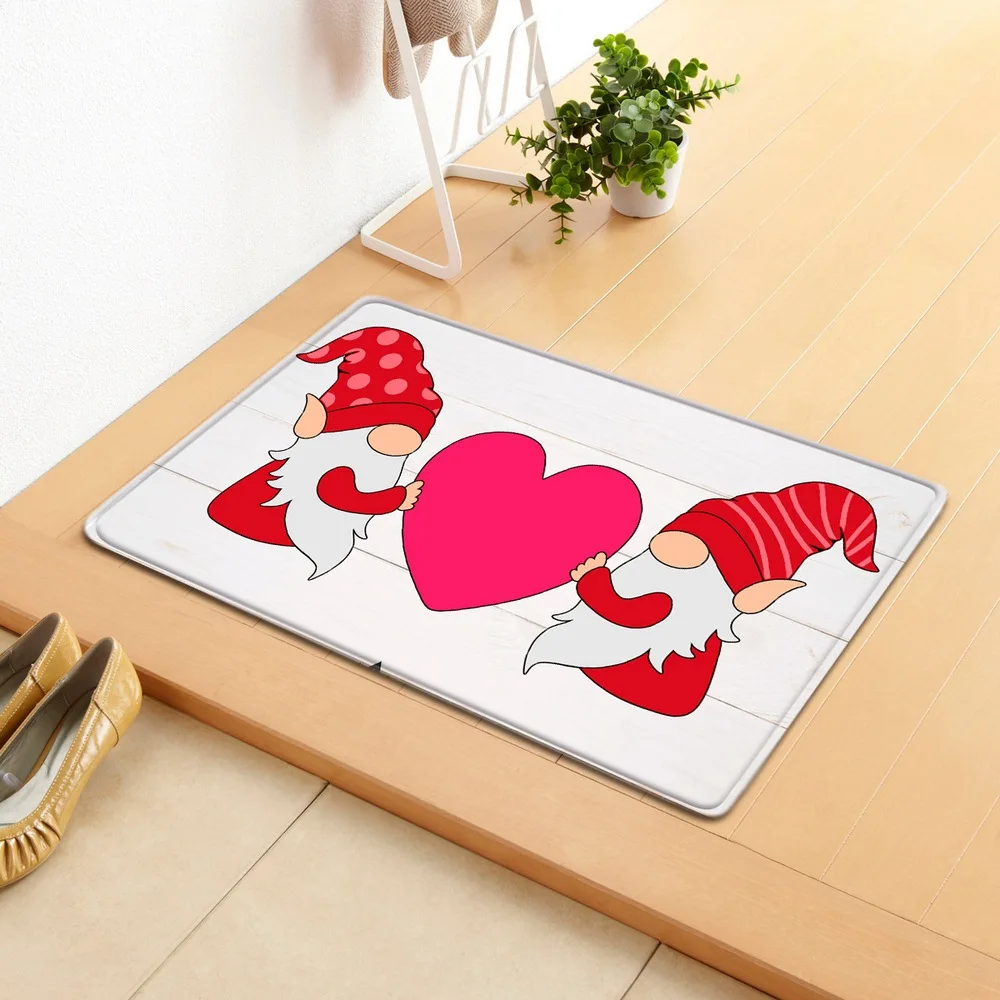 

Happy Valentine's Day Dwarf Decoration Door Mat, Indoor And Outdoor Entrance, Bathroom Door Mat, Non-slip Home Decoration