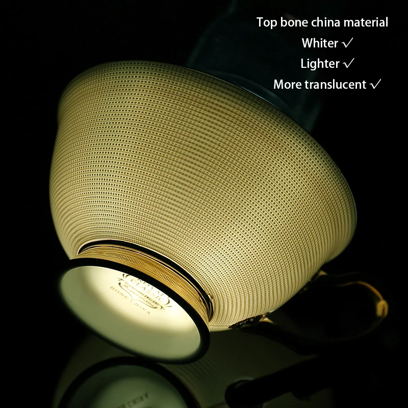 

Europe Noble Bone China Coffee Cup Saucer Spoon Set 200ml Luxury Ceramic Mug Top-grade Porcelain Tea Cup Cafe Party Drinkware