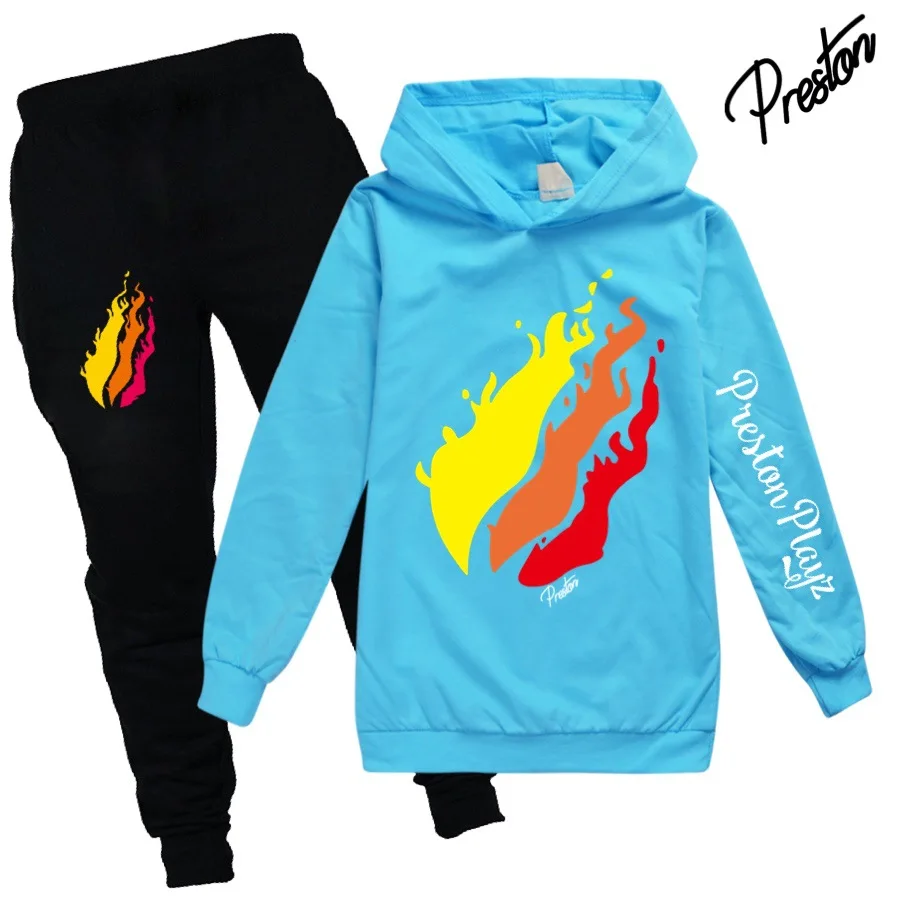 Новые детские толстовки prestonplayz для девочек-подростков футболка Preston Playzs + штаны